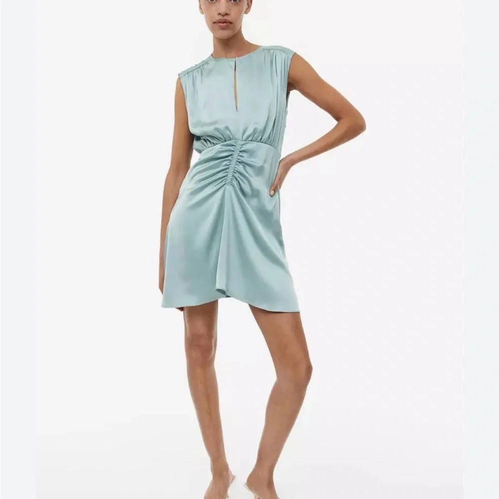 h&m draped mini dress Women's Black Draped Dress